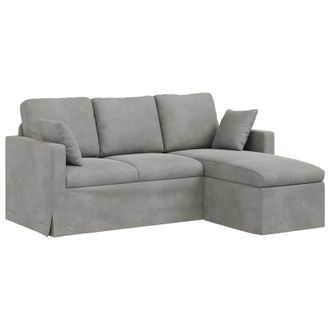 vidaXL Sof&aacute; Gris Claro 178 X 134 X 80 Cm Terciopelo Vidaxl
