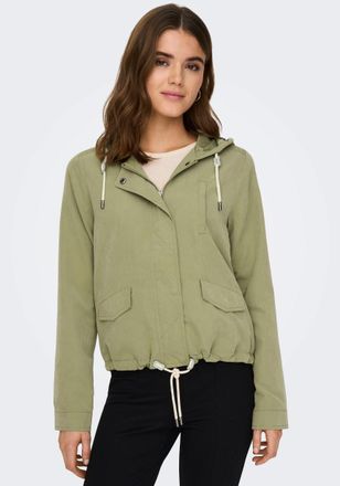 Only Parka ONLY ONLSKYLAR HOOD SPRING JACKET CC OTW, Damen, Gr. XL, aloe, Web, Obermaterial: 92% Polyester, 8% Nylon, unifarben, regular fit, Jacken Parka,