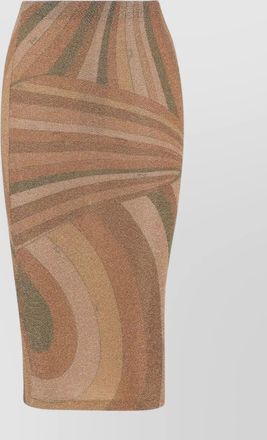 Pucci abstract patterned midi skirt with elastic waistband