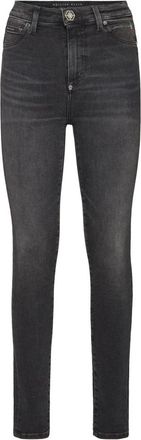 Philipp Plein High Waist Jegging - Dames - Skinny Jeans - Grijs - W29 - Katoen - Jeans