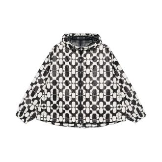 Moncler Rain Jackets, female, Black, Size: L Printed Raincoat for Kids