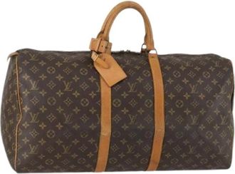 Louis Vuitton Pre-owned Weekend Bags, female, Brown, Size: ONE SIZE Pre-owned Vintage Canvas Weekend Bag
