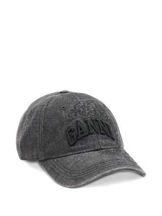 Ganni Black Logo Baseball Hat