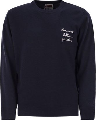 MC2 Saint Barth Heron - Crew Neck Sweater With Embroidery On The Front