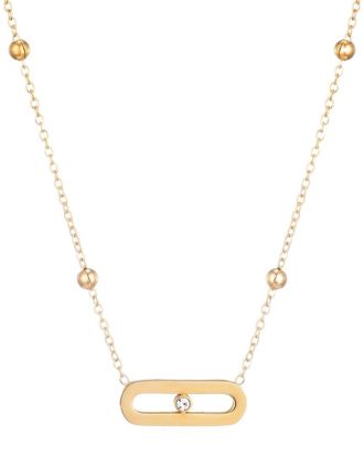 Adornia Adornia 18K Plated Cz Bar Necklace
