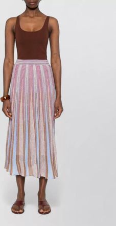 Forte_Forte pleated midi skirt striped lightweight design
