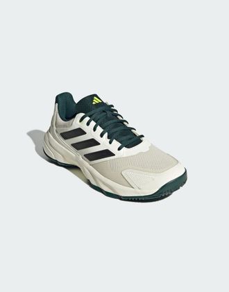 adidas Courtjam Control 3 - Scarpe da tennis bianco sporco/argento metallizzato