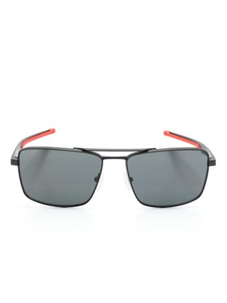 Ferrari logo-plaque square-frame sunglasses - men - Metal - 60 - Black