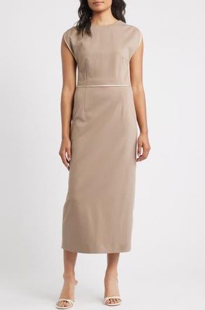 BOSS Detira Cap Sleeve Sheath Dress in Open Brown at Nordstrom Rack, Size 6