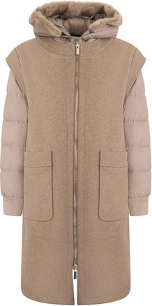Moorer Dames, Mantels, Beige, Maat: XS Zijde