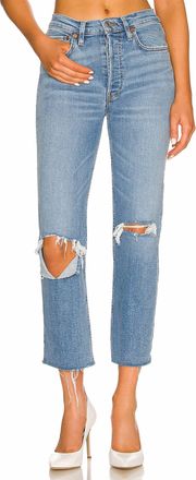 Re/Done 70S Stove Pipe Jeans In Destroyed Dawn