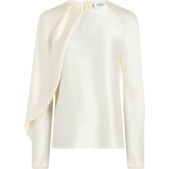 C&acirc;llas Milano Bliss Drape sleeve Blouse in Parchment at Nordstrom, Size 6