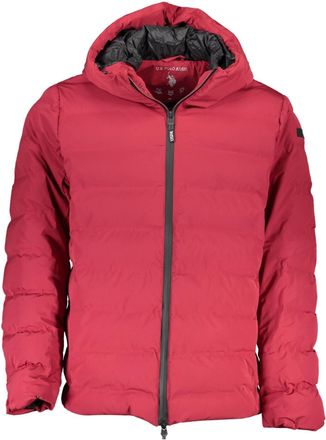 U.S.Polo Association Hooded Jacket with Zip and Logo Detail