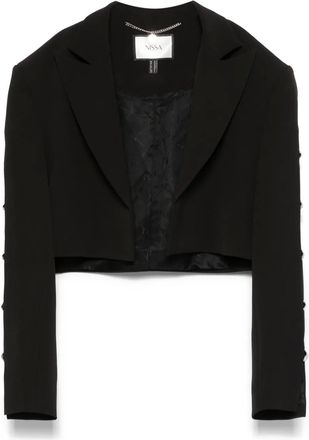 Nissa Blazer crop con strass - Nero