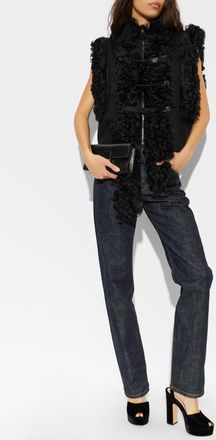 Fendi Wool Vest With Embellishments, Womens, Black