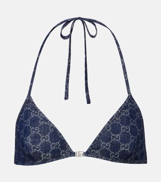 Gucci GG denim jacquard bra top