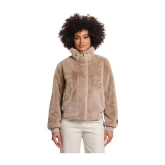 Rino&Pelle Korte nepbontjas in Ambra-stijl - Dames - Jassen - Beige - Maat: 2XL