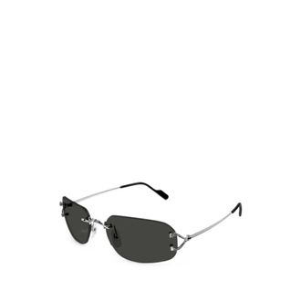 Cartier Rechthoekige Zonnebril - unisex - Accessoires - Grijs - Maat: 58 MM