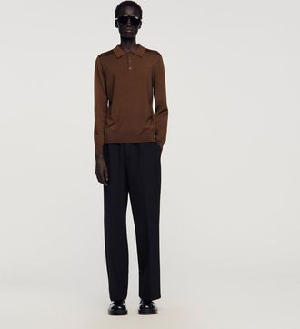 Sandro Ribbed polo shirt