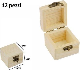 Trade Shop Trade Shop - Set 12 Scatoline In Legno Portagioie Scatola Cofanetto Quadrate 74001a Ly-613279