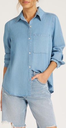 Matty M Blake Chambray Button-Up Shirt at Nordstrom, Size X-Small