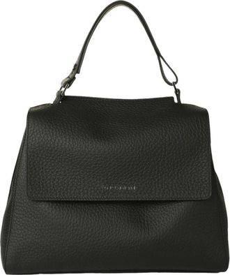 Orciani Sveva Soft Medium Schoudertas - Dames - Handtassen - Zwart - ONE Size - Leer - Tassen