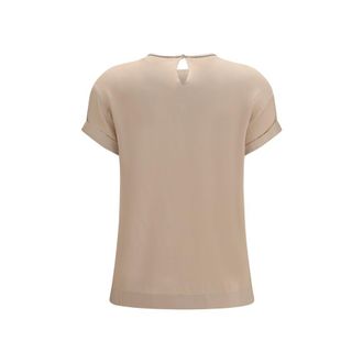 Brunello Cucinelli Womens Beige Elastane Blouse