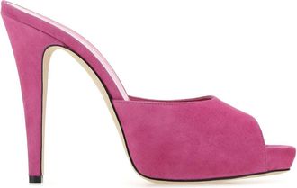 PARIS TEXAS Womens Fuchsia Suede Monica Mules - Fuschia - Size EU 35