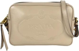 Prada Pre-owned 1Bh 089 Schoudertas - Dames - Vintage Schoudertas - Beige - ONE Size - Leer - Vintage
