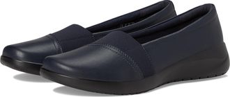 Clarks Womens Kaetlyn Rhea Loafer, Navy Leather, 9.5 Wide