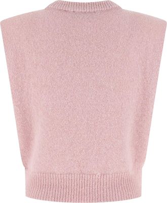 Rotate Knit Cropped Vest - Pink