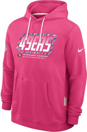 Nike San Francisco 49ers Crucial Catch Sideline Standard Issue Nike Mens Dri-FIT NFL Pullover Hoodie in Pink | 03AZ68XZUT-F9R