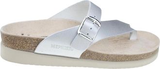Mephisto Lichtgewicht Teenslipper - Dames - Slippers - Grijs - 35 EU - Leer - Schoenen