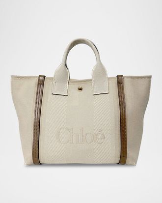 Chloé Small Tote Bag in Jacquard Canvas