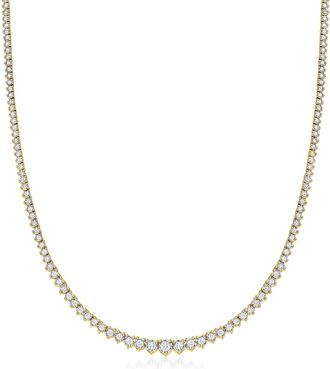 Ross-Simons Diamond Tennis Necklace in 18kt Gold Over Sterling