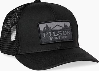 Filson Mens Filson Waxed Logger Mesh Cap - Black