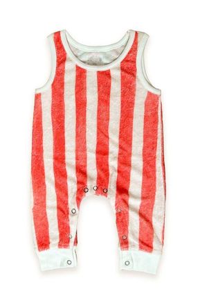 Miki Miette Drew Tank Romper in Red Stripe at Nordstrom, Size 12-18M