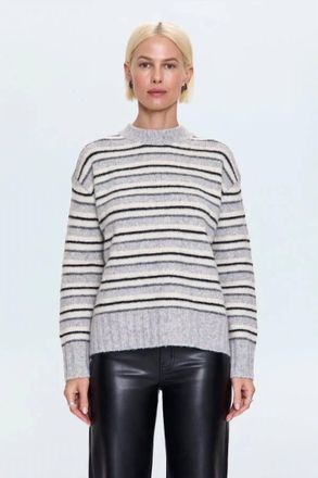 Pistola Denim Hanna Oversized Sweater In Grey/ White Stripe