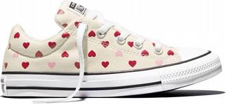 Converse Womens Adult Street Ox Low Top Sneakers In Red Cream Heart