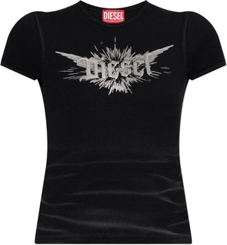 Diesel Tops, Dames, Zwart, 2Xs, Top T-Ele-Long-P2