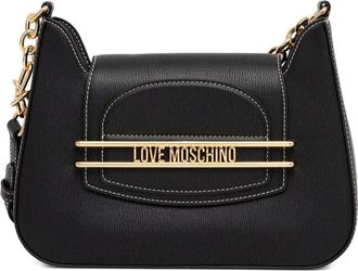 Love Moschino Borsa a spalla con placca logo - Nero