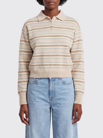 Guest In Residence Striped Cashmere Long-Sleeve Slim Fit Polo Jumper