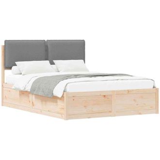 vidaXL Estructura De Cama Con Cabecera Tapizada Gris Claro Vidaxl