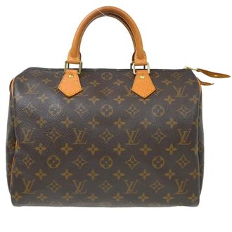 Louis Vuitton Speedy Handbag Monogram Canvas Brown Canvas Handbag (Pre-Owned)