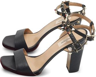 Valentino Garavani Sandali Rockstud con doppia fascia - Nero