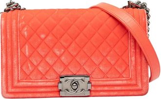 Chanel Pre-owned Quilted Flap Bag - Dames - Vintage Schoudertas - Oranje - ONE Size - Vintage