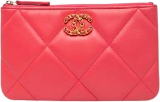 Chanel Pre-owned Clutches, female, Pink, Size: ONE SIZE Pre-owned Leather Clutch