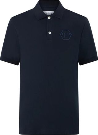 Philipp Plein Polo Shirt Ss Hexagon - Heren - Polos - Blauw - L - Katoen - Tops
