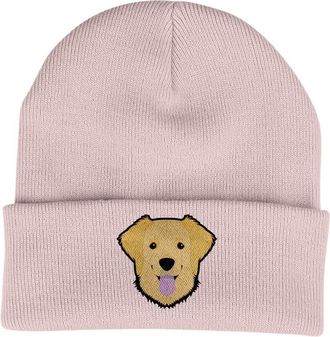 Bang Tidy Clothing Golden Retriever Beanie Hat - Dog Lovers Gifts for Women - Winter Hats for Women - Knitted Wooly Ladies Hats - Dog Walking Accessories - Embroidered G