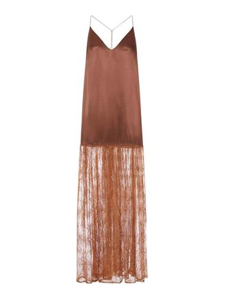 The Nina Studio Silk Dress With Lace Insert